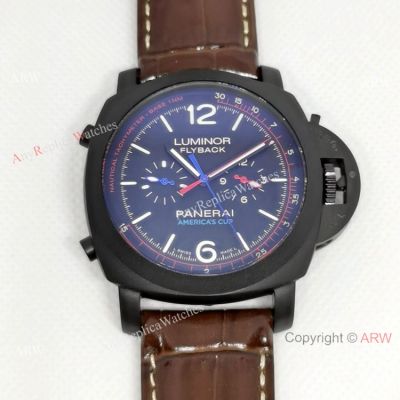 New Panerai Flyback PAM00725 Black Case Watches 44MM-Best Replica Watches from China